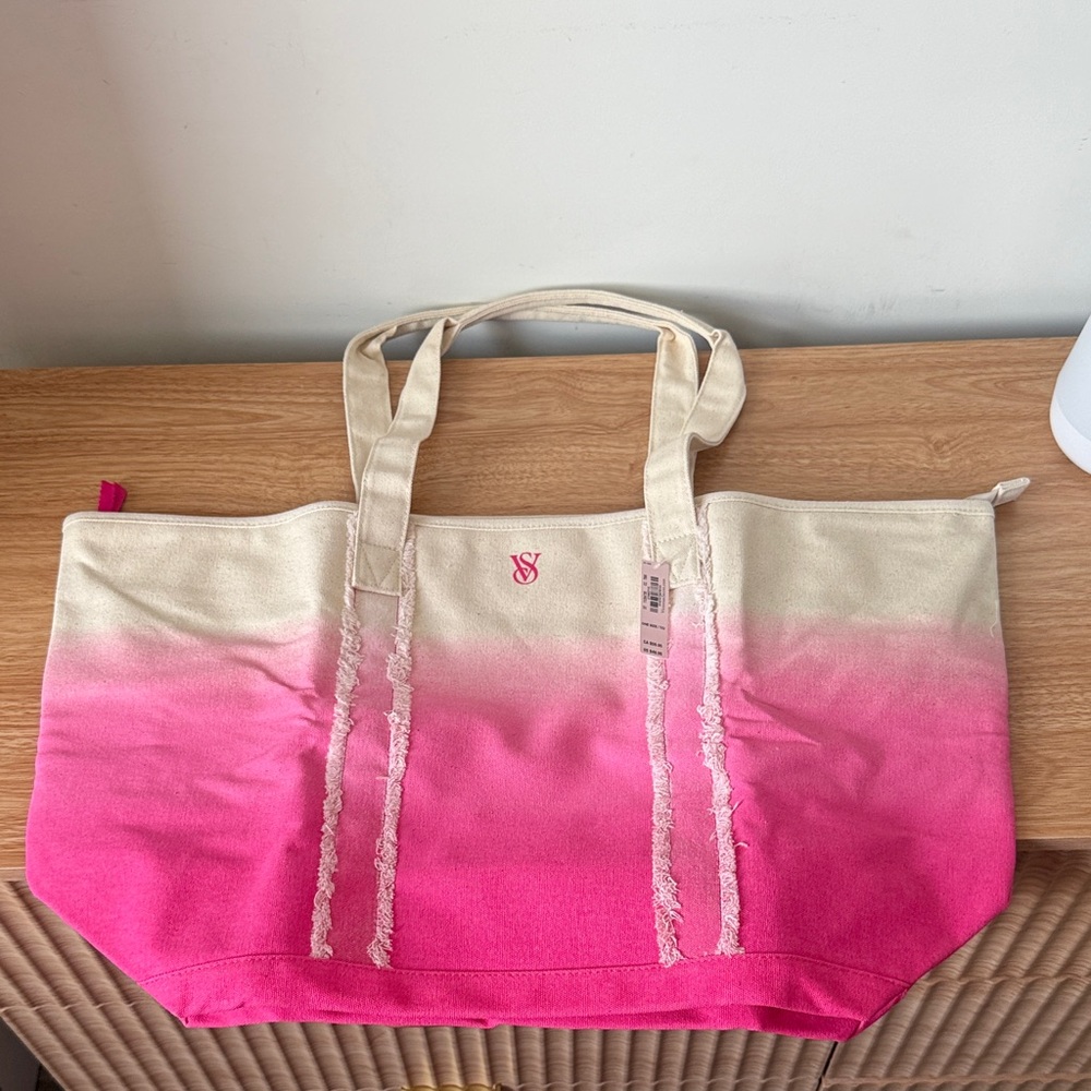 Victoria's Secret Ombre Pink and Cream Tote